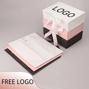 Custom Logo Wedding Gifts Paper Ribbon Box Package Birthday Party Favor Paper Cardboard Box Women Scarf Box With satin Ribbon