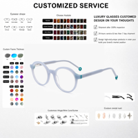 Personnalisation de lunettes optiques rondes en acétate de luxe, montures de lunettes pour enfants haut de gamme, durables, confortables pour un usage quotidien, OEM/ODM