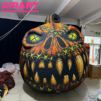 Têtes de morteaux gonflables aux prix d'usine, citrouille de Halloween gonflable réaliste en forme de crâne