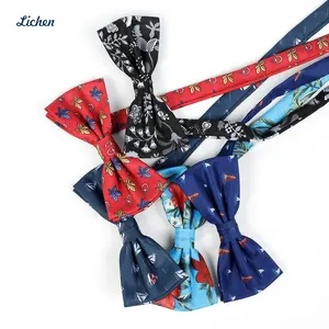 Gravata borboleta para homens com estampa de luxo e logotipo personalizado de empresa de fabricação de gravata borboleta sortidas