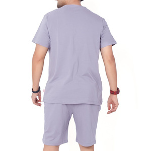 Wholesale Summer Wear New Arrival Men Short Sleeve T Shirt And Shorts Sets Breathable Clothing Solid Color Mens T Shirts Sets - Product Image 5