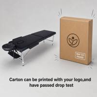 Table de massage portable pliable à trois sections, lit de massage réglable en hauteur avec poignée de transport pour salon, spa, beauté, barbier