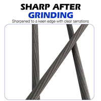 Kit de bricolage d'affûtage de tronçonneuse en acier professionnel 7 pièces manche en bois dur diamant barre de guidage de fichier rond/plat outils d'affûtage de fichier