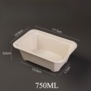 Kotak Makan Siang Kertas Kraft Ramah Lingkungan Biodegradable Tahan Air 750ml Grosir dengan Tutup untuk Keripik Kentang dan Camilan - Product Image 3