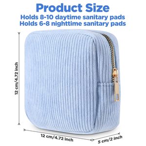 Versatile Corduroy Multi-Functional Pouch Stylish Solution for Organizing <b>Period</b> Supplies Cosmetics and Daily Essentials - Product Image 2