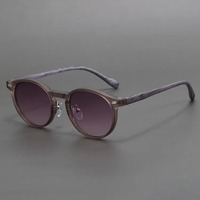 Lunettes de soleil vintage à monture ronde mate en bois, super légères, teintées au thé, protection UV, polyvalentes