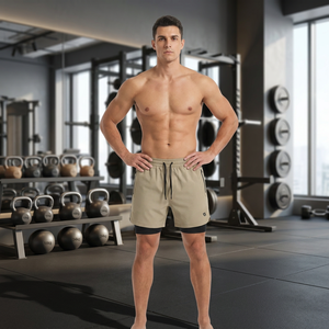 Nouvel Arrivage Short de Sport Homme en Polyester à Carreaux Rouges, Taille Mi-Haute, Séchage Rapide, avec Cordon de Serrage, pour l'Été et la Salle de Sport, Vente en Gros - Product Image 6