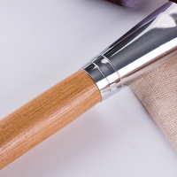 Ensemble de pinceaux de maquillage de voyage personnalisés avec logo, en bambou écologique, pour fard à paupières, mascara et autres outils organiques, marque privée