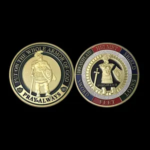 Armor Of God Gold Plated Challenge Coins Prayer Commemorative Collector Coins