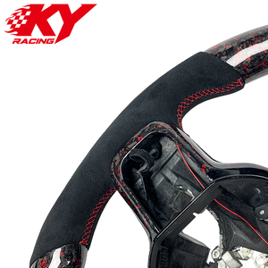 Volant sport LED en fibre de carbone forgée rouge personnalisé avec palettes de changement de vitesse pour Ford F150 XLT Raptor Shelby R F250 F350 - Product Image 2