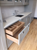 CBMmart Ensemble complet de cuisines modulaires intelligentes avec plan de travail en stratifié, design moderne shaker, construction en bois/métal