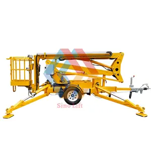 8m--22m Trailer Fold Arm Hydraulic Lift Towable Articulated Telescopic Cherry Picker Boom Lift For Rental And Resell Business