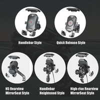 Support de téléphone pour moto Kewig personnalisé QI15W&PD20W à double mode, étanche IP66, avec chargeur, base en alliage d'aluminium CNC pour la conduite
