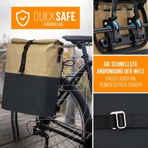 Zaino da Bicicletta 3-in-1 in PVC Impermeabile [27L] con Scomparto per Laptop e Elementi Riflettenti per E-bike - Product Image 3