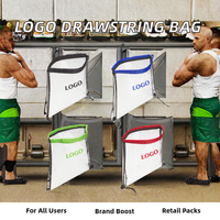 Sacs à cordon pliables en polyester imprimés avec logo personnalisé et doublure en PVC pour la promotion de marques, les événements et l'emballage de détail