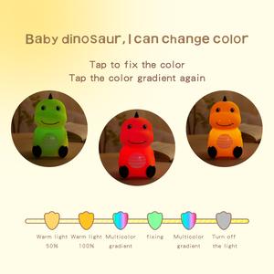Mini Luce Notturna Moderna a Forma di Drago Cartoonesco, Giocattolo Luminoso USB, Colorato in Silicone Morbido, Regalo Creativo per Bambini - Product Image 6