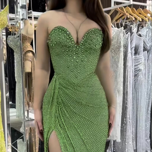 女士正式晚礼服无袖优雅串珠长舞会礼服 - Product Image 1