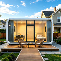 Pod Kerja Prefabrikasi Apple Office Cabin Berkinerja Tinggi dengan Sistem HVAC untuk Penggunaan di Halaman Belakang Perusahaan Modern