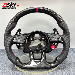 Volante de Cuero Perforado de Fibra de Carbono Personalizado, Compatible con <span class=keywords><strong>Audi</strong></span> <span class=keywords><strong>A1</strong></span> A3 A4 A5 A6 A7 RS R8 RS3 C7 Q5 Q7 S3B8 B9Q3 Q8 TT - Product Image 1