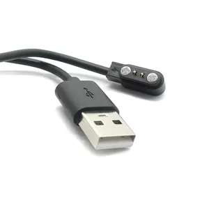 Cargador magnético portátil con USB A macho a inalámbrico magnético 2 pines Pogo Pin Smart Watch Cable de carga para F6 (W13)