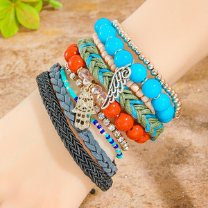 <b>Beaded</b> Bracelets <b>Set</b> Multicolor Bohemian Style Layered Stackable Jewelry For Women Men Fashion Accessory Gift - Product Image 4