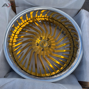 ล้อฟอร์จสีทอง ขนาด 26x9.5 26x10 5x120.65 ขอบโครเมียม ลายหลายก้าน สำหรับรถเชฟโรเลต อิมพาลา คอร์เวทท์ C8 - Product Image 1