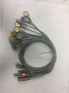 Fabriekslevering Din Style 10 <span class=keywords><strong>Leads</strong></span> 0.9M Tpu Holter <span class=keywords><strong>Ecg</strong></span> Kabel Aami Snap Aha <span class=keywords><strong>Ecg</strong></span> Leadwire Kabel Voor Ziekenhuisgebruik - Product Image 4