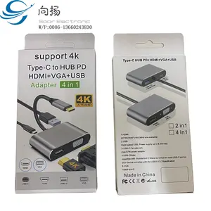 Type C Dock Spelcomputer Mobiele Telefoon Usb-C Naar Hub Pd Hdmi 4K Vga Usb 4 In 1 Hub Adpater