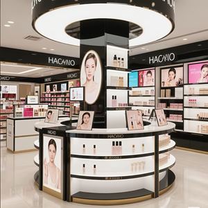 <strong>Yoshing</strong> LED Lighting Modern Customized Cosmetic Shop Display Shelf Cabinet for Makeup Store Interior Design - Product Image 2