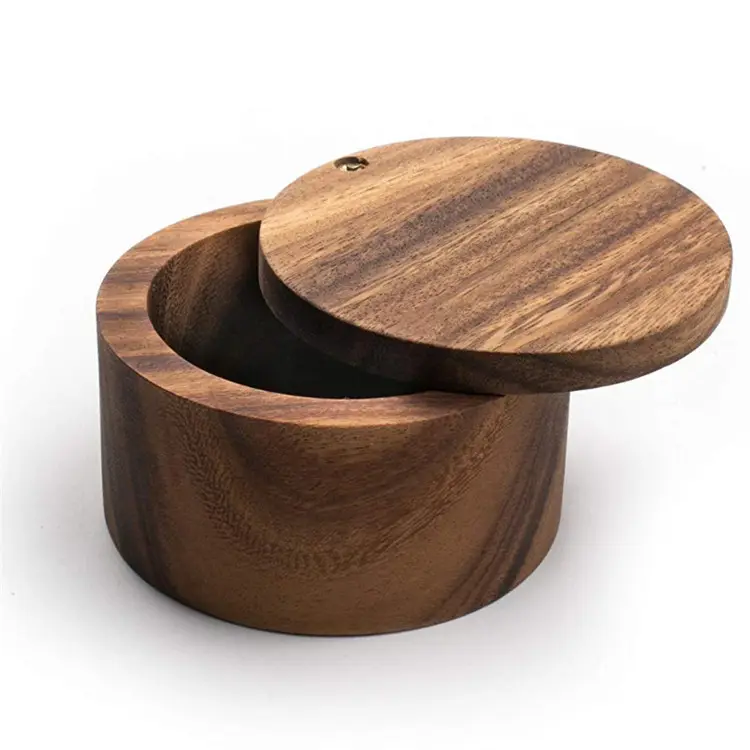 High quality gorgeous elegance appalachian salt cellar acacia wood salt box