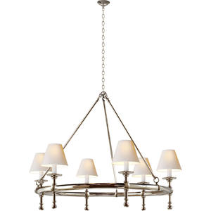 뜨거운 판매 미국 스타일 클래식 6 조명 음영 솔리드 황동 반지 펜던트 조명기구 장식 샹들리에 - Product Image 3