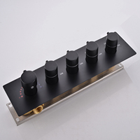 Ensemble de robinetterie de douche de luxe 2026 avec finition noire, LED RGB, mitigeur thermostatique et jets de 4 pouces