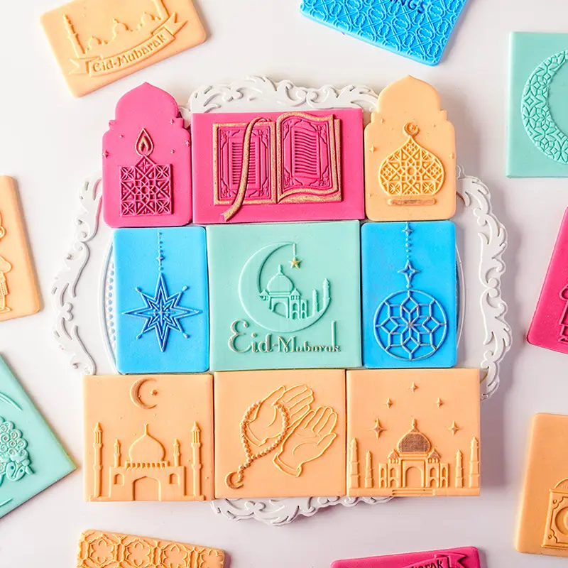 Islamitische Eid Al-Fitr Suiker-Draaien Biscuit Mold Ramadan Dessert Decoratieve Patroon Sterven Bakken Tool Decoratie