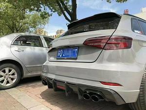 Difusor de Fibra de Carbono Real para Parachoques Trasero de <span class=keywords><strong>Audi</strong></span> <span class=keywords><strong>A3</strong></span> 8V.5 <span class=keywords><strong>Hatchback</strong></span> 2017 <span class=keywords><strong>2018</strong></span> 2019 2020, con Luz - Product Image 6