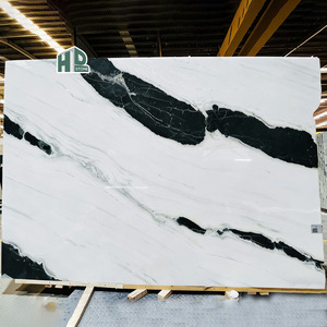 Dalles de marbre <span class=keywords><strong>blanc</strong></span> Panda polies, veines blanches et noires naturelles, tailles sur mesure pour la décoration de sols et le pavage - Product Image 1