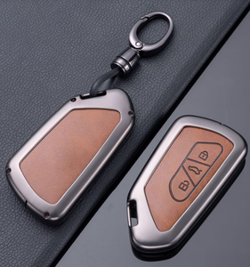 Thời Trang Mạnh Mẽ Cho <span class=keywords><strong>VW</strong></span> Tiguan <span class=keywords><strong>2025</strong></span> Polo Kẽm Hợp Kim Da Màu Đen Nâu Màu Xám Chìa Khóa Xe Bìa Trường Hợp Shell Bảo Vệ - Product Image 6