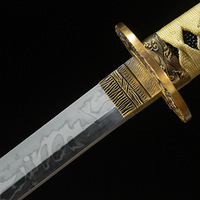 Épée de samouraï japonaise Longquan de 103 cm, forgée à la main en une seule pièce, lame T10 brûlée à l'argile, double dragon, cadeau haut de gamme