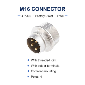 ขั้วต่อวงกลม M16 IP68 แบบเสียบตัวเมีย, ติดตั้งด้านหน้าแบบบัดกรี, 3-14 ขั้ว, IEC 61076-2-106, ของแท้ Lumberg 0314 04 ได้รับอนุญาต - Product Image 2