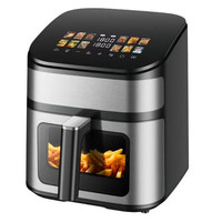 Friteuse à air numérique à écran tactile de grande taille 2200W, nouvelle vente chaude, four de grande capacité de 8 litres, friteuses à air numériques intelligentes avec fenêtre visuelle
