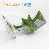 Folleto plegado de mapa personalizado con plegado único para ferias comerciales Impresión compleja Servicio de impresión de alta calidad Impresión digital