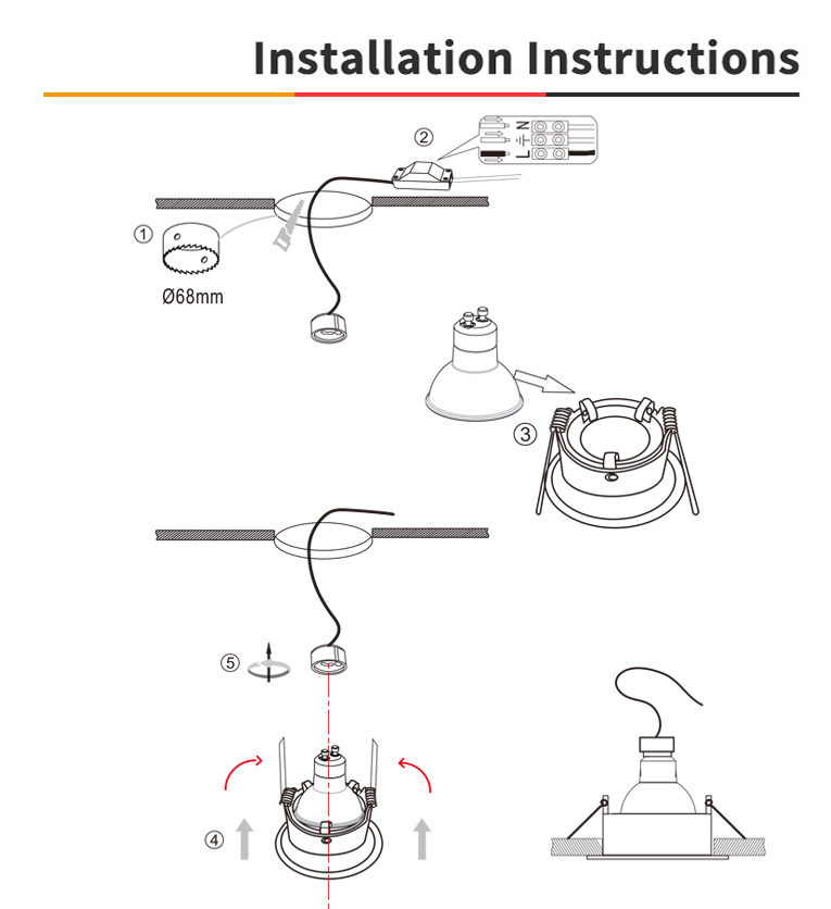 Recessed Waterproof IP65 Downlight
