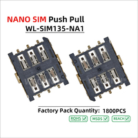 Connecteur de carte Nano SIM WECONN WL-SIM135-NA1 6PIN+0 H=1.35mm Push-Pull, certifié ISO9001 et IATF 16949, personnalisable