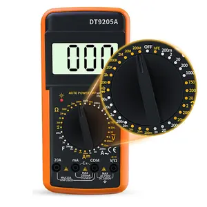 Handheld Digital Multimeter DC AC Voltmeter Capacitance Hz Ohm Diode Tester Professional Portable 20A Avometer DT9205A