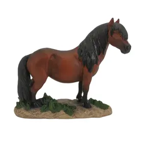 Vivid Majestic Artificial Resin Pony Horse Statue Sculpture for Home Decoration and Desk Decor