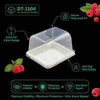Boîte à gâteau carrée mini en PET de qualité alimentaire anti-buée, conteneur d'emballage en plastique transparent avec fourchette pour tranches de dessert, pour usage en boulangerie