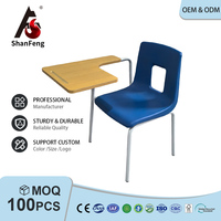 Chaise d'étude simple et économique pour étudiants, avec tablette d'écriture intégrée, idéale pour les salles de classe universitaires et la formation scolaire