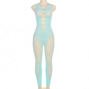 Body une pièce avec découpe transparente pour un usage quotidien Body sans manches pour femmes Bas de <span class=keywords><strong>corps</strong></span> sexy pour femmes - Product Image 5