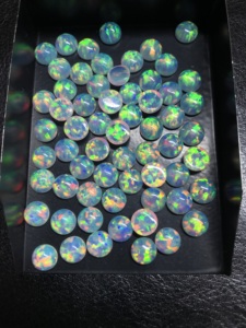 Cabujón de ópalo sintético de 8mm, certificado IGI, grado AAA +, juego de varios colores fuego, fabricación de joyas, venta al por mayor, piedras preciosas sueltas - Product Image 3