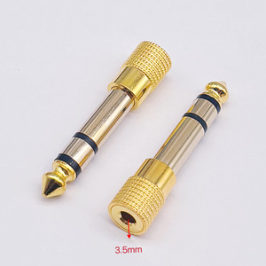Mạ Vàng 6.35 Nam để 3.5 Nữ âm thanh adapter 6.3 nữ để 3.5 nam Microphone chuyển đổi điện tử phích cắm & ổ cắm - Product Image 2