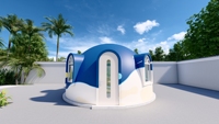 Nouveau Design de maison de chambre à coucher préfabriquée, Villa en forme de pétale, extérieur Glamping, jardin, bureau